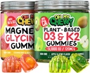 Magnésium + D3K2 Gommies Bundle – 2 bouteilles (60 chacune) – Banane de fraise et Kiwi de pomme