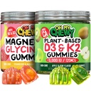 OH MY CHEWY Magnesium + D3K2 Gummies Bundle – 2 Bottles (60 Each) – Strawberry Banana & Apple Kiwi