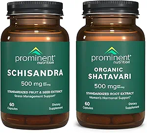 Prominent Nutrition Stress Management & Hormone Support - Schisandra Fruit Extract & Organic Shatavari Capsules
