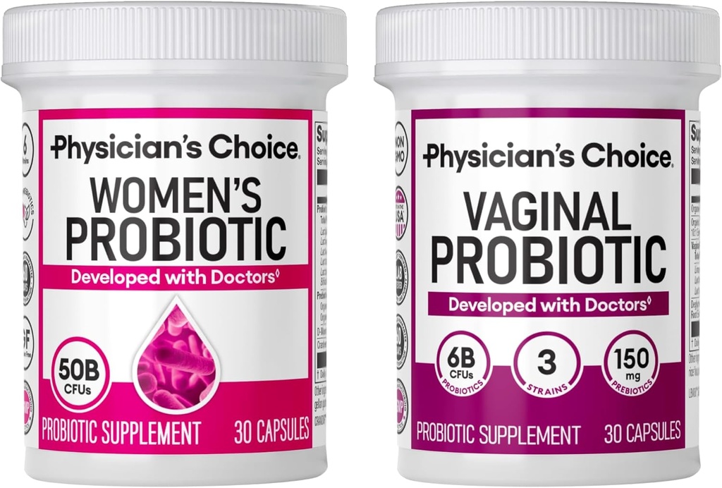 Physician's CHOICE Feminine Power Duo Bundle - Vaginal Probiotic + Womens Probiotic