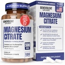 Citrate de magnésium Premium 500mg Capsules (Citrato de Magnesio) Formule haute absorption Citrate tamponné chélaté pour soutenir la digestion, les os, le sommeil et la santé musculaire - 120 Capsules