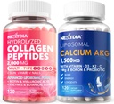Pilules de peptides de collagène hydrolysées + supplément de calcium liposomique AKG 1500mg