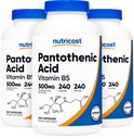 Nutricost Pantothenic Acid (Vitamin B5) 500mg, 240 Capsules (3 Bottles)
