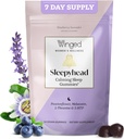 Bien-être ailé Sleepyhead Gommies de sommeil naturels pour les femmes - Aide au sommeil pour les adultes avec 3mg Melatonine, L-Theanine, 5-HTP - Supplément Gommy naturel - Blueberry Lavender, 14 Gommies végétaliens