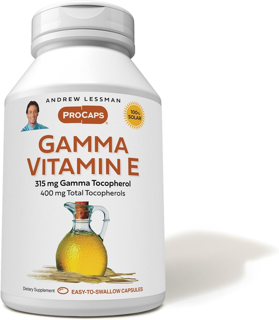 ANDREW MOINSMAN Gamma Vitamine E 30 Softgels - 315 mg Gamma Tocophérol, Vitamine E protectrice. Quatre formes de tocophérols naturels à l'huile d'Ahiflower. Pas de formes synthétiques