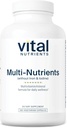 Vital Nutrients Multi-Nutrients with No Iron or Iodine | Comprehensive Vegetarian Daily Multivitamin and Mineral Formula with Potent Antioxidants* | Gluten, Dairy and Soy Free | 180 Capsules