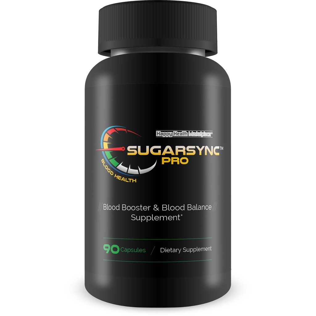 Sugar Sync Pro Blood Heath - Notre meilleur supplément de soutien de la santé du sucre - Soutenir la santé et l'équilibre du sang avec ce supplément de booster de la balance du sang - Hygiène de la balance du sucre - Capsules de sang