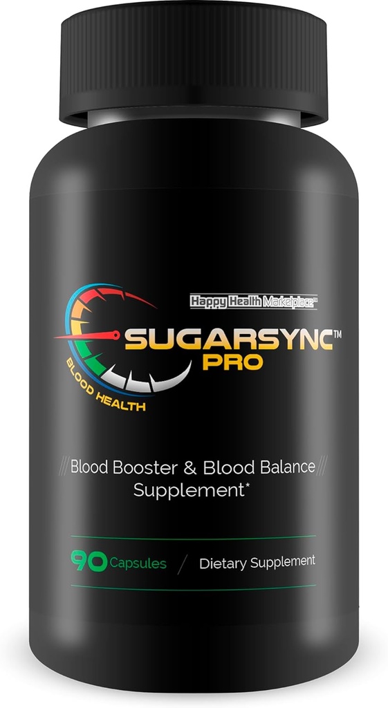 Sugar Sync Pro Blood Heath - Notre meilleur supplément de soutien de la santé du sucre - Soutenir la santé et l'équilibre du sang avec ce supplément de booster de la balance du sang - Hygiène de la balance du sucre - Capsules de sang