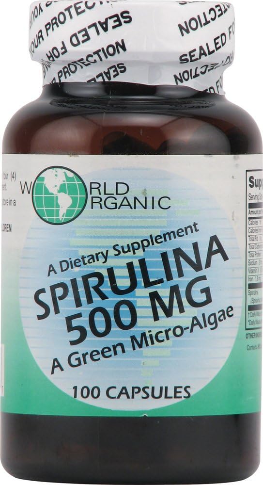 Spiruline biologique mondiale - 500 mg - 100 capsules