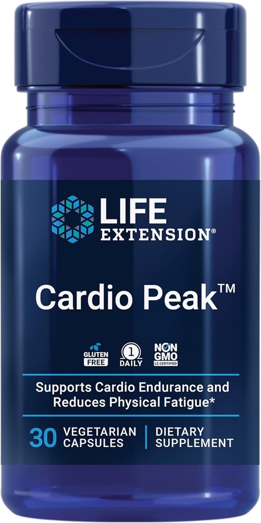 Durée de vie Peak Cardio, Supplément cardiovasculaire, Santé cardiaque, arjuna, 1-Jaily, Sans gluten, Non-OGM, Végétarien, 30 Capsules