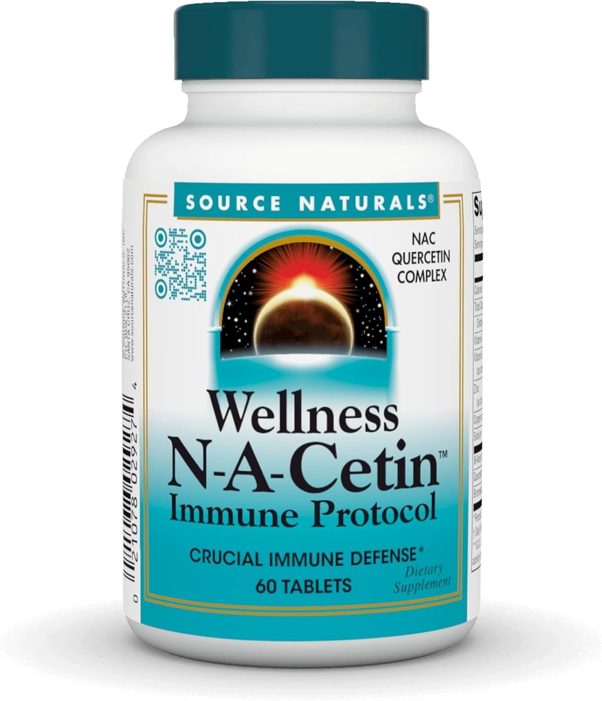 Source Naturals Wellness Protocole N-A-Cetin Imune, défense des immunes cruciales* - 60 comprimés