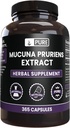 Ingrédients originaux purs Mucuna Pruriens (365 Capsules) Pas de Magnésium ou de Rice Filters, Toujours Pure, Verified Lab