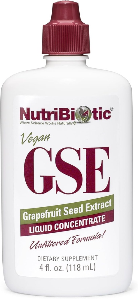 NutriBiotic – GSE, 4 Oz Liquid | The Original Grapefruit Seed Extract Premium Concentrate with Bioflavonoids | Vegan, Gluten Free, Non-GMO