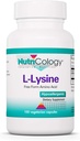 Nutricologie L-Lysine - Soutien immunitaire, L-Lysine HCI, Acid Amino de forme libre, Supplément de 500mg, Capsules pures, organiques, végétariennes - 100 Nombre