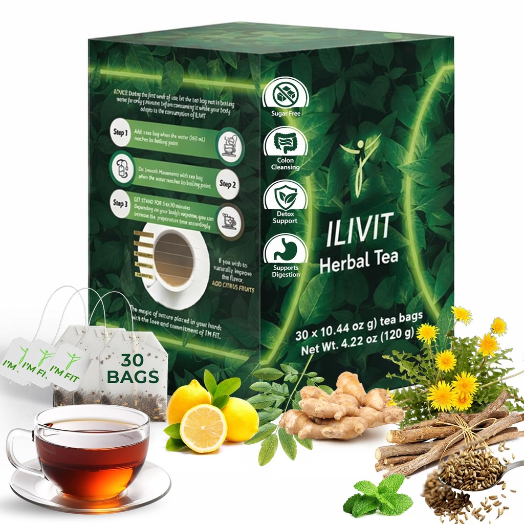 Ilivit Bio Colon Cleanser & Tea désintoxication Colon Cleanse , Tea désinfectant pour les ballonnements 30 sacs