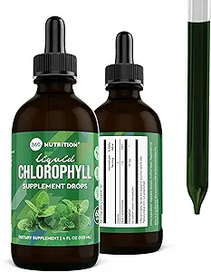 360 Nutrition Chlorophyll Liquid Drops with Peppermint Oil, GF & Vegan Body Internal Deodorant Supplement, Supports Gut Health, Digestion, Energy, Radiant Skin, Fast Absorption (4 Fl Oz (1 Count))