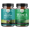 Bundle of Liver Cleanse Detox & Repair Formula and Advanced TUDCA Liver Support Complement - avec Lait Thistle Dandelion Racine Turmère et Extrait d'Artichaut - Extra Strength TUDCA 500mg Sels Biles