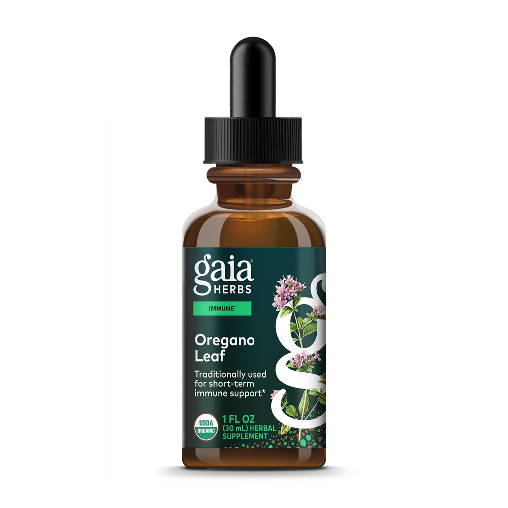Gaia Herbs Oregano Leaf - Supplément à base de plantes immunosupport - avec extrait de feuille Oregano - certifié biologique - 1 Fl Oz (23 portions)