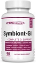 PEScience Symbiont-GI, Zinc Carnosine Pepzin GI & plateau Capsules probiotiques stables, supplément enzymatique digestif pour les femmes et les hommes, avec écorce d'orme de slipperie, 30 jours d'approvisionnement