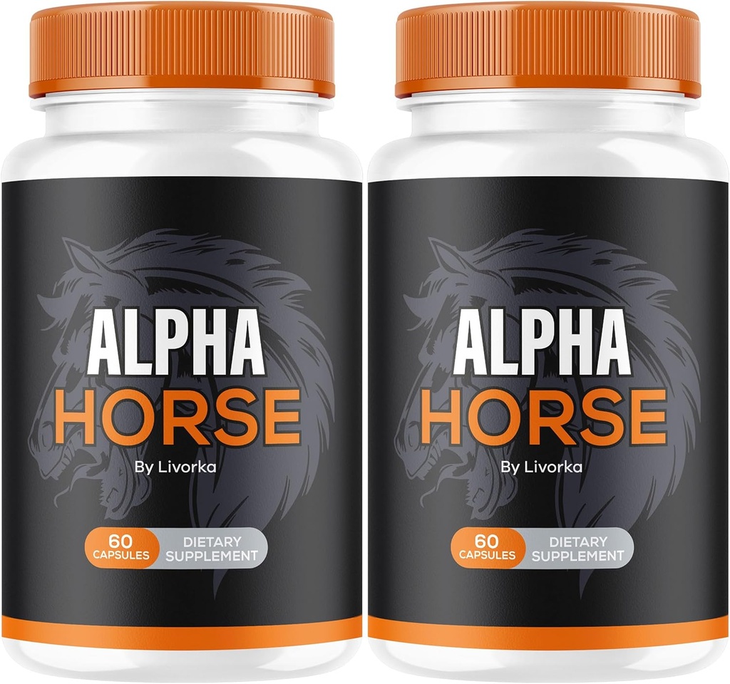 (2 Pack) Alpha Horse, Alpha Horse Pills pour hommes, Alpha Horse Capsules, Alpha Horse Supplement, Alpha Horse Vitamine All Natural Premium Formula, Alpha Horse Supplement Support, 120 Capsules pour 2 mois