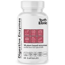 Enzymes digestives juvéniles et toniques avec Amylase Bromelain Lipase Lactase Protease Papaine - Enzymes de plantes de digestion avancée pour la ventilation des aliments Gommes gazeuses Santé - Femmes et hommes - 60 pilules végétales