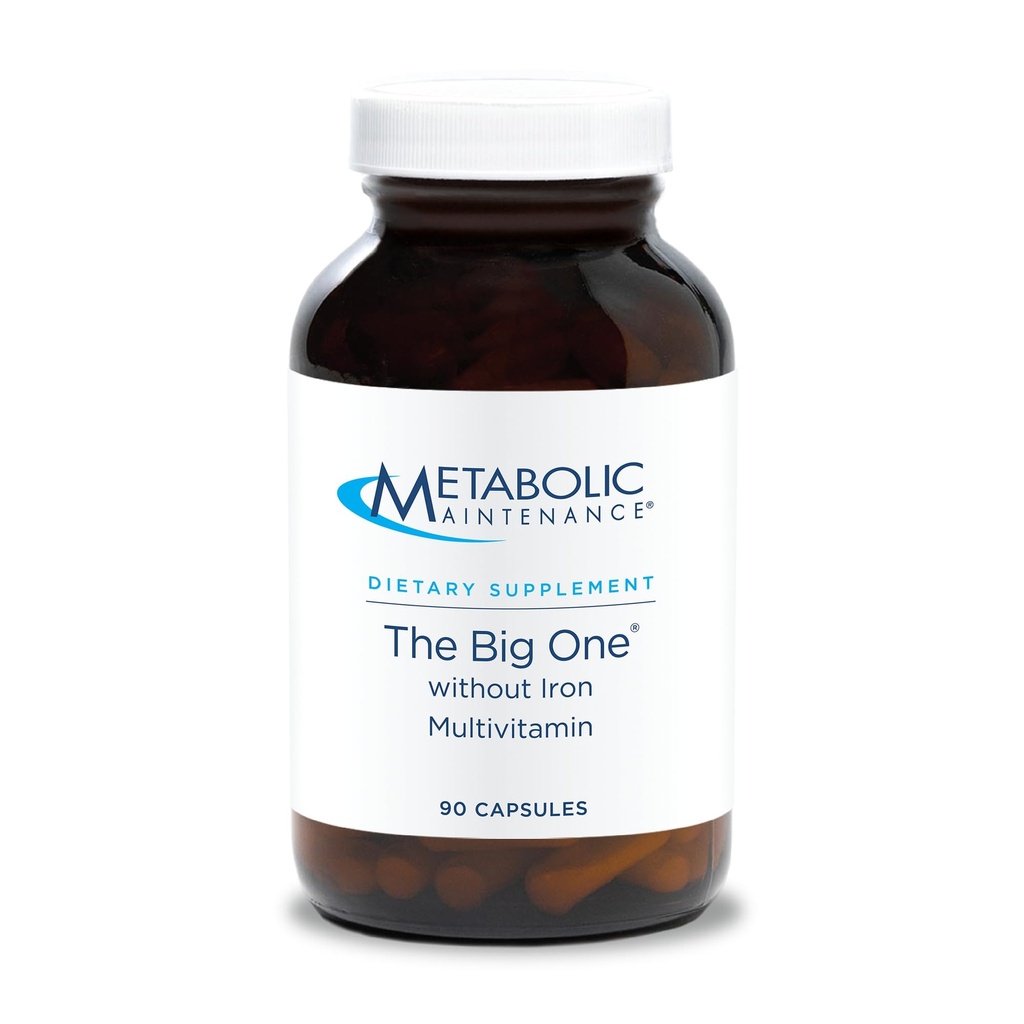 Maintenance métabolique Le grand - une fois par jour sans fer Multivitamine Mineral Supplément - Folate, B Vitamines, Biotine, Antioxydants + Vitamine K, Immuniments de soutien Vitamine A + C (90 Capsules)