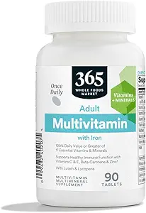 365 Par le marché des aliments entiers, adulte multi avec le fer, 90 comte