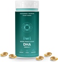 Iwi DHA Omega-3, 60 Softgels (30 portions), Algae Omega à base de plantes 3, Cerveau, Yeux et système nerveux Soutien Supplément alimentaire, Krill et huile de poisson Alternative, Pas de arrière-goût de poisson