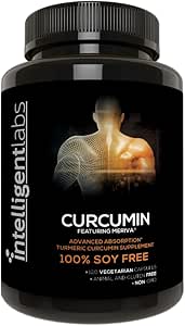 Labs Intelligent 250MG Meriva Curcumin Phytosome, 2900% Mieux Absorbé que Curcumine curcumine curcumine ordinaire, 100% sans soja, 120 Capsules par bouteille