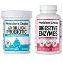 CHOIX du physicien - Trousse de santé optimale Gut : 60 milliards de probiotiques 60ct + Enzyme digestive 180ct pour le confort digestif et le soutien immunitaire - Trousse de valeur