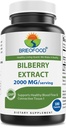 Brieofood Extrait de Bilberry 2000 mg par portion de 180 capsules