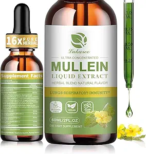 Des gouttes de Mullein pour les poumons, la désintoxication pulmonaire et le nettoyage, la teinture d'extrait de feuille de Mullein végétalien avec la baie d'eau chlorophylle, etc, supplément à base de plantes naturelles pour les soins respiratoires, immunitaires, 30 portions