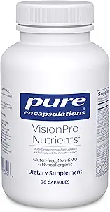 Encapsulations pures VisionPro Nutrients : complexe multivitamine/minéral hypoallergénique pour maintenir une vision saine : 90 capsules