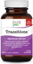 Pure Essence Labs Transitions Vitamines pour les femmes, Supplément naturel de soulagement de la ménopause pour promouvoir l'équilibre hormonal, réduire les éclairs chauds, les échangismes d'humeur et la sueur nocturne, 60 capsules