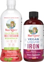 MaryRuth's Liquid Morning Multivitamin (Strawberry) & Iron Liquid (Berry) - Projet d'étiquette propre Vérifié® - Vitamines pour l'énergie, l'immunité et la santé globale - Végétaux, non OGM, sans gluten