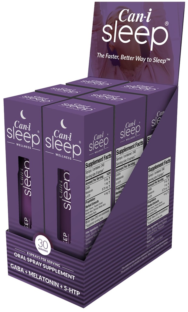 Spray de sommeil le plus rapide Travailler en 10 minutes, Meilleur aide au sommeil pour les adultes, Relaxium à travers la nuit avec Can-i Sommeil Toutes les vitamines naturelles du sommeil - 180 portions