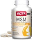 Formules de Jarrow MSM 1000 mg - 100 Capsules de Veggie - méthylsulfonylméthane - Source de soufre - Supplément alimentaire soutient et renforce les articulations - Jusqu'à 100 portions