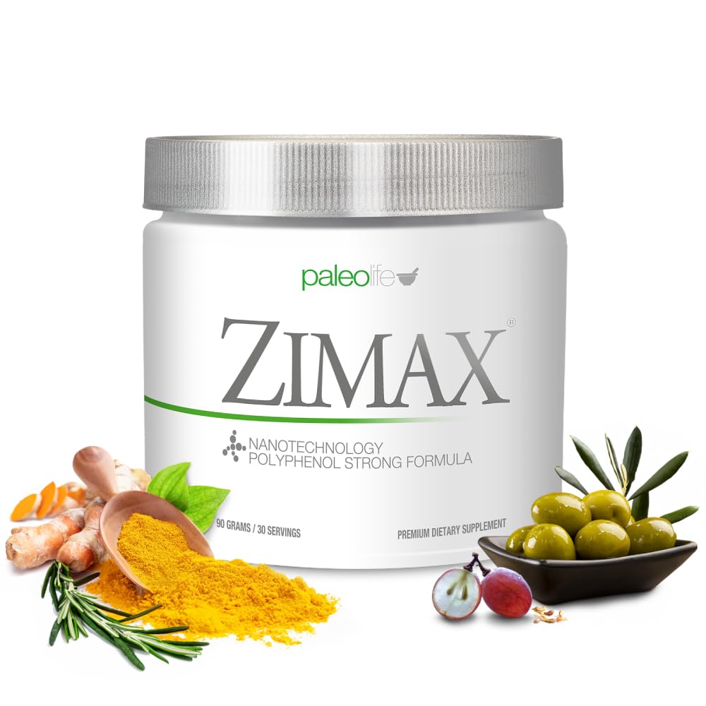 ZIMAX Super ANTIOXIDANT - 100% naturel - haute absorption Curcumine, extrait de romarin, extrait de graines de raisin, extrait de feuille d'olive ORAC 3,451,770 (Canister) 90 grammes (1-pack)