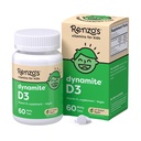 Dynamite de Renzo Vitamine D3, Dissoudre les enfants Vitamine D3, 60 comprimés sans sucre, Lil.