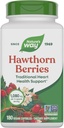 Nature's Way Berries Hawthorn - Soutien traditionnel à la santé cardiaque* - Projet non-OGM vérifié - Supplément à base de plantes - Sans gluten - 180 Capsules végétaliennes