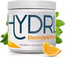 Poudre d'hydratation pour électrolyte pour kéto (50 jours de service) - Mandarine Orange Poudre de boisson pour électrolyte - faible teneur en glucides - Carnivore - Potassium - Poudre de récupération d'électrolyte - Pas de crampes de jambe