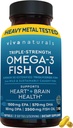 Viva Naturals Omega-3 Huile de poisson, Triple Strength, 2500 mg, 60 Softgels – Acides gras Omega 3 réestérifiés, y compris EPA, DHA, DPA - Amies Pascataires