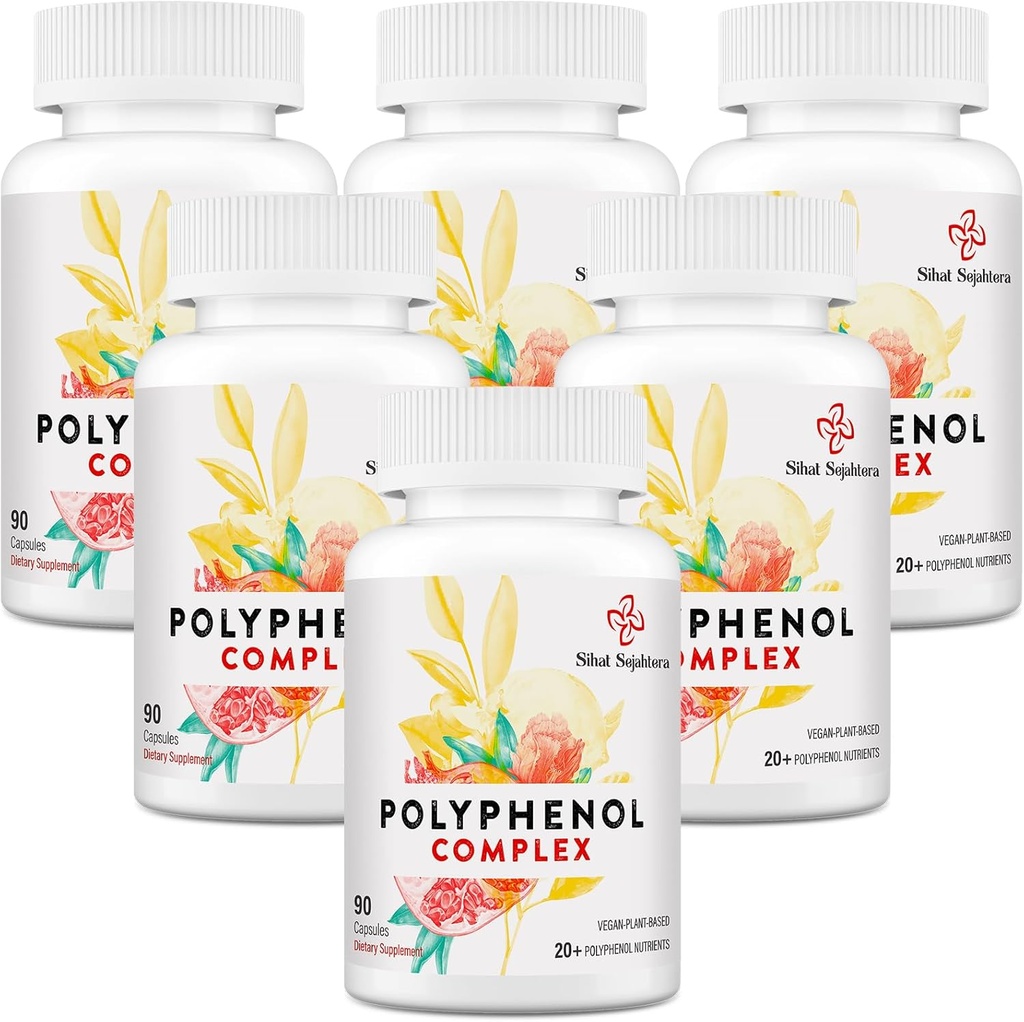 Supplément en polyphénols de 67 500 MG - puissants antioxydants et polyphénol pour la défense de l'âge, polyphénol Superfood, Quercetin, resvératrol, thé vert, base végétale et énergie, support immunitaire, 540 capsules