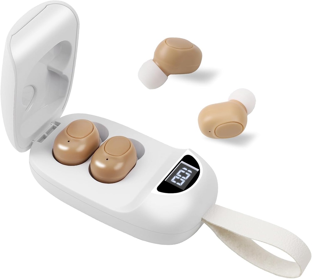 Aides auditives du SIC pour les aînés, aide auditive rechargeable avec annulation de bruit pour les adultes, amplificateurs auditifs invisibles avec boîte de recharge, facile à transporter