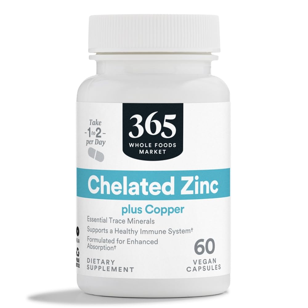 365 par Marché des aliments entiers, Zinc chélaté, 60 CT
