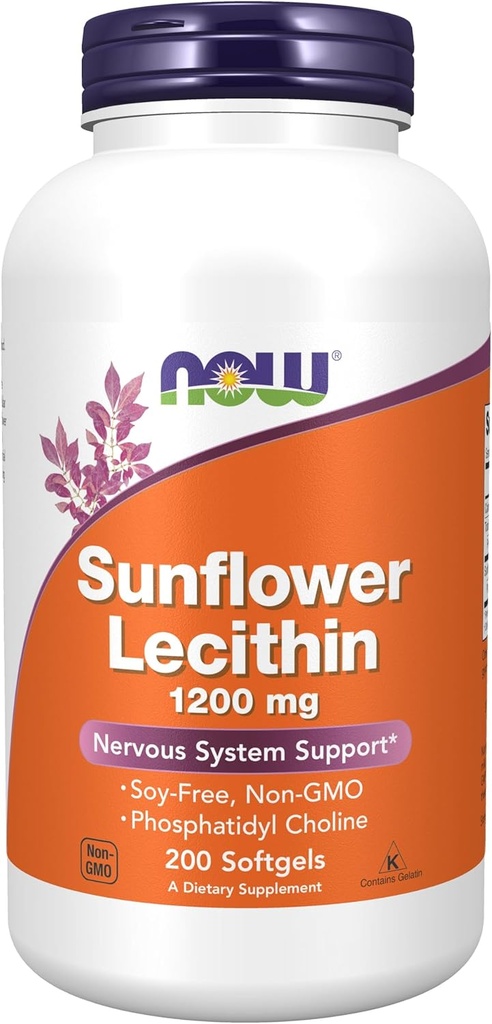 Nourriture Lécithine de tournesol - Phosphatidyl Choline - 1 200 MG (200 Softgels)