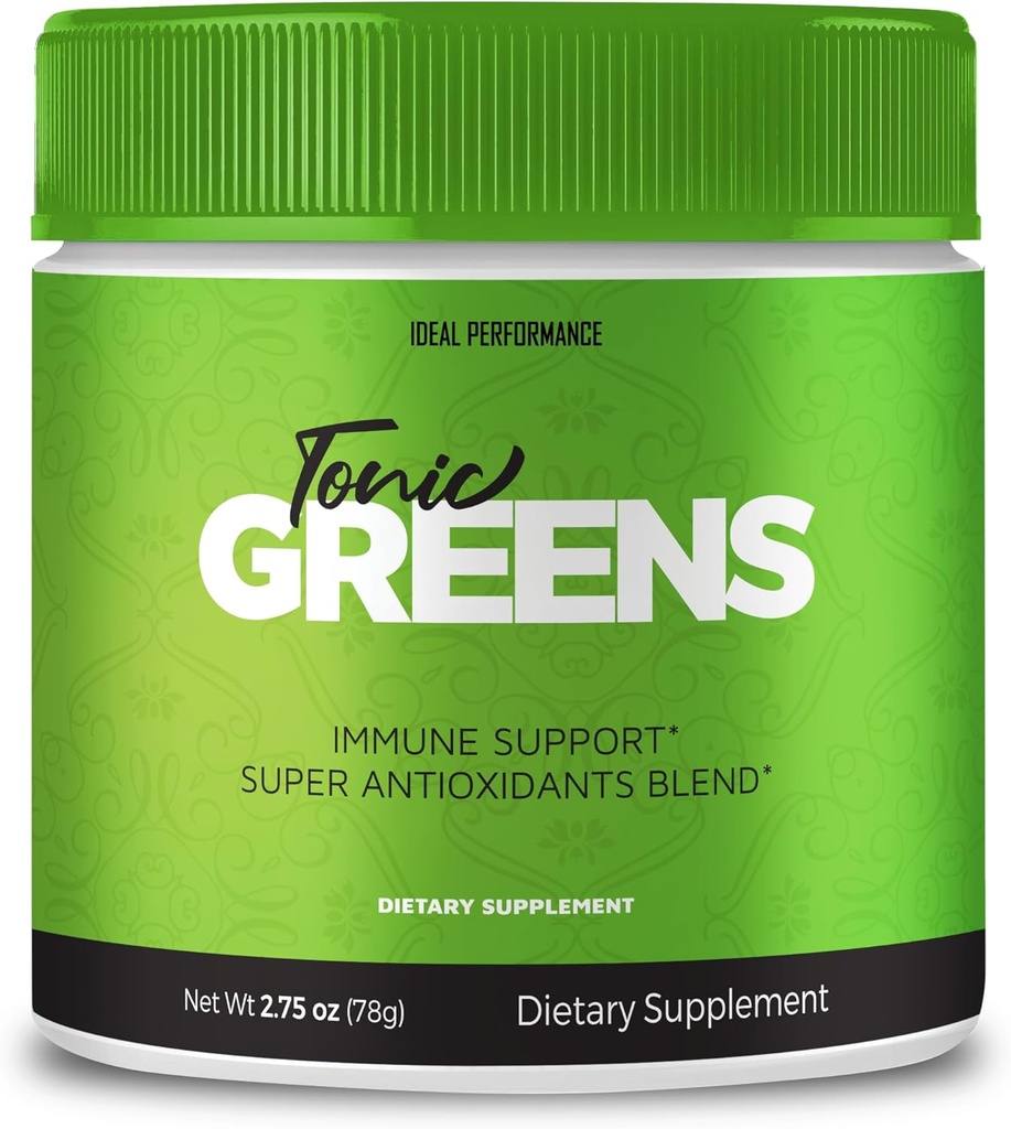 Poudre Tonic Greens Supplément de vitamine Formule avancée - Supplément d'énergie de mélange vert naturel - Force maximale, Tonic Greens BCAA, Tonic Greens Toutes les poudres de formule naturelle Évaluations (1 Pack)