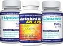 Lipozène pilules de perte de poids 2 bouteilles avec 30 capsules chacune avec un 30 compte bouteille MetaboUp Plus