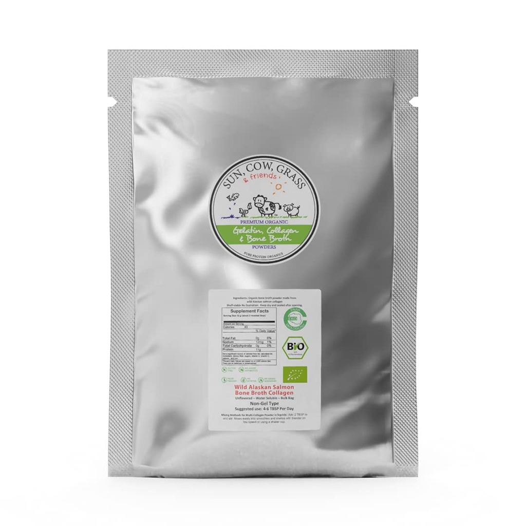 Saumon sauvage de l'Alaska Poudre de collagène à os 5LB Protéines pures Type de non-selling - Sans saveur, sans goût