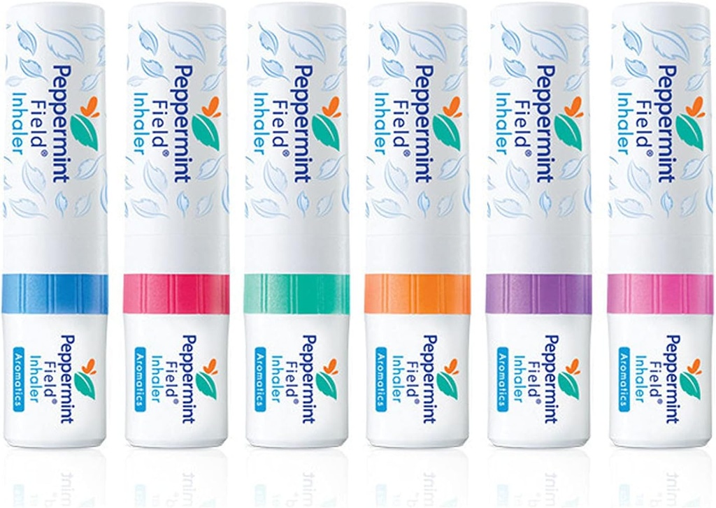 Inhalateur nasal de champ de menthe poivrée - Inhalateur thaïlandais de menthe poivrée forte - Pack de 6